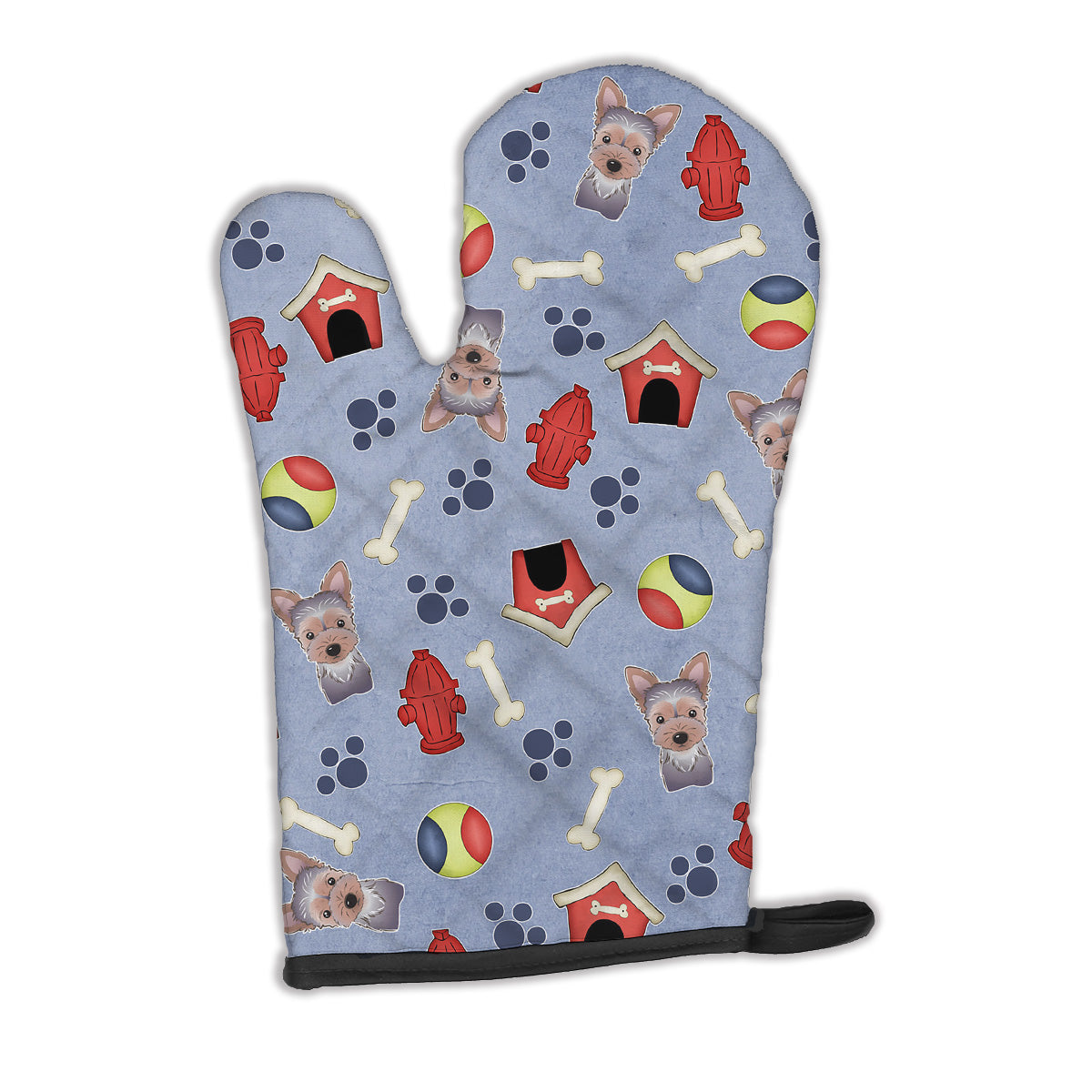 Dog House Collection Yorkie Puppy Oven Mitt Heat Resistant Thick Oven Mitt for Hot Pans and Oven, Kitchen Mitt Protect Hands, Cooking Baking Glove