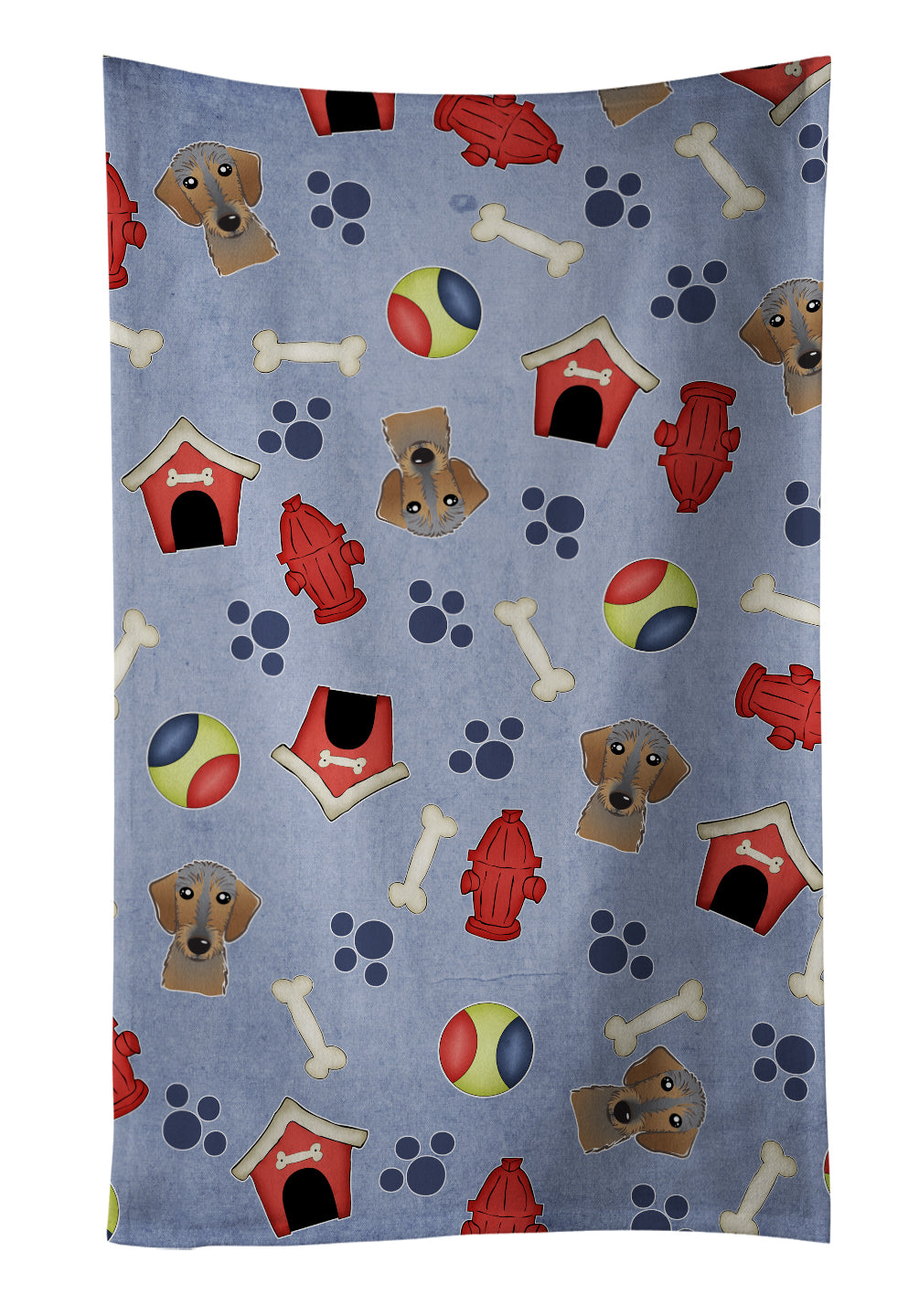Dog House Collection Wirehaired Dachshund Kitchen Towel Velour Plush Front and Cotton Loop Back Machine Washable