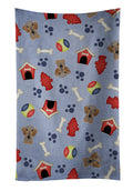 Dog House Collection Wirehaired Dachshund Kitchen Towel Velour Plush Front and Cotton Loop Back Machine Washable