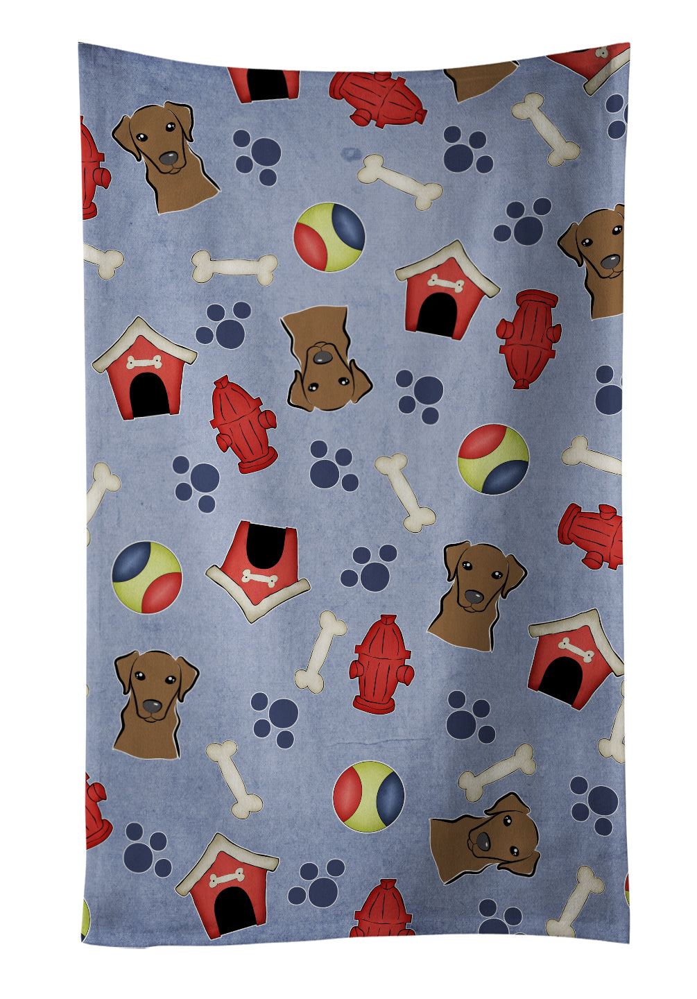 Dog House Collection Chocolate Labrador Kitchen Towel Velour Plush Front and Cotton Loop Back Machine Washable
