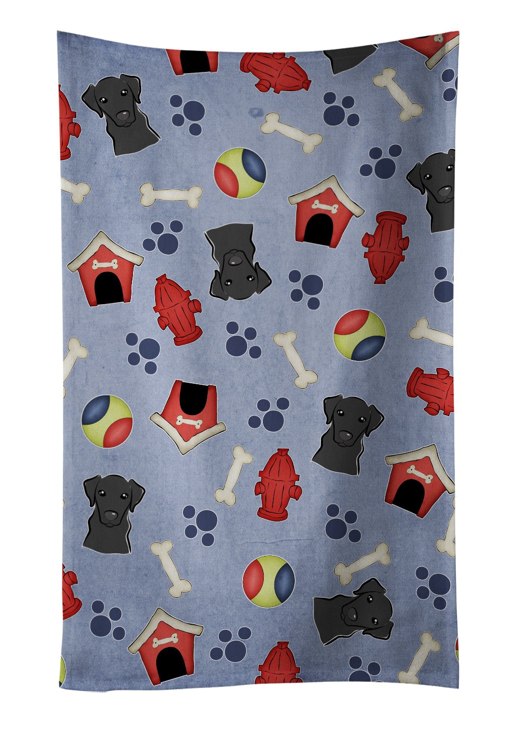 Dog House Collection Black Labrador Kitchen Towel Velour Plush Front and Cotton Loop Back Machine Washable