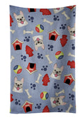 Dog House Collection French Bulldog Kitchen Towel Velour Plush Front and Cotton Loop Back Machine Washable