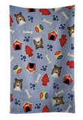 Dog House Collection Sheltie Kitchen Towel Velour Plush Front and Cotton Loop Back Machine Washable