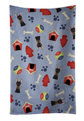 Dog House Collection Doberman Kitchen Towel Velour Plush Front and Cotton Loop Back Machine Washable