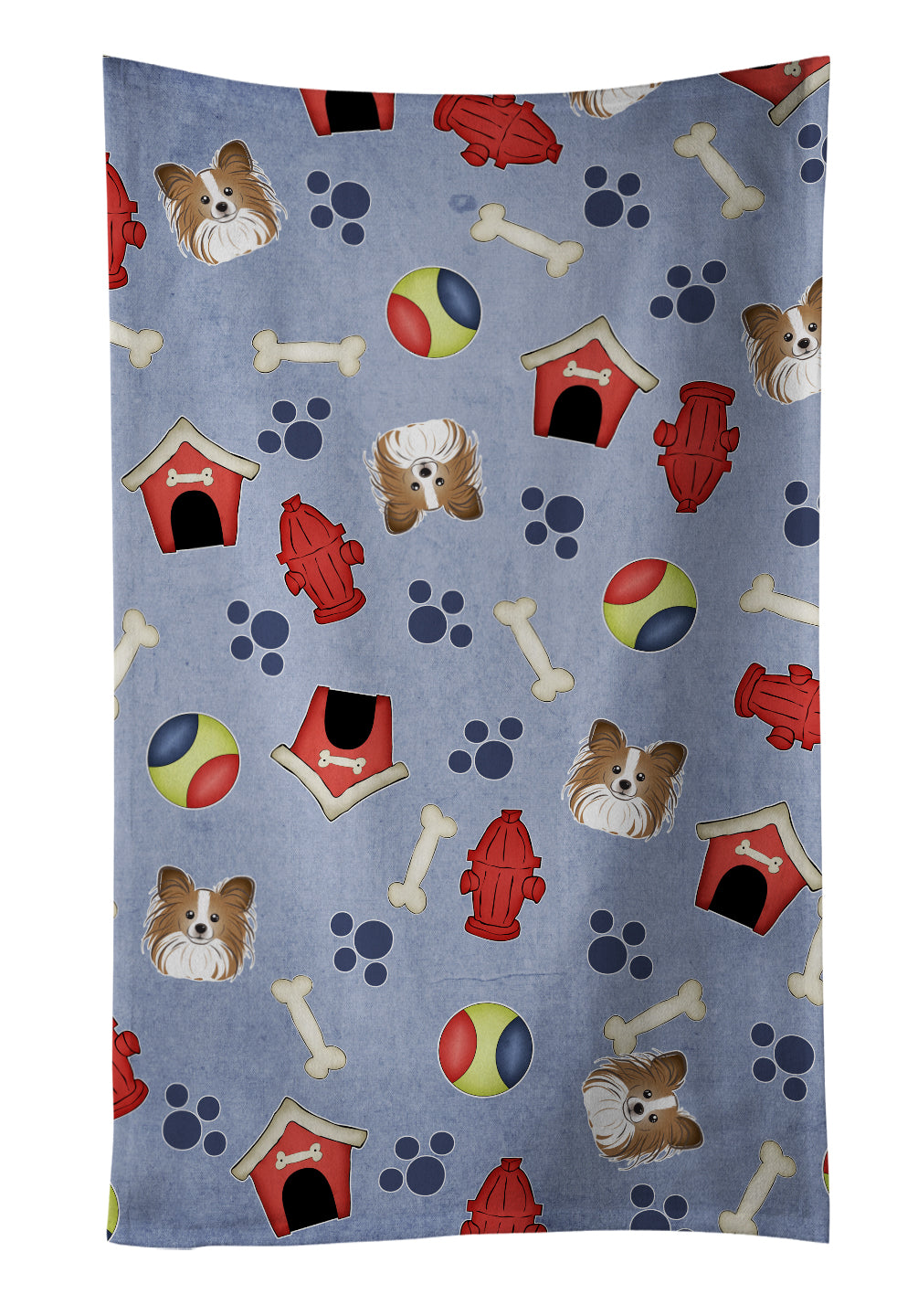 Dog House Collection Papillon Kitchen Towel Velour Plush Front and Cotton Loop Back Machine Washable