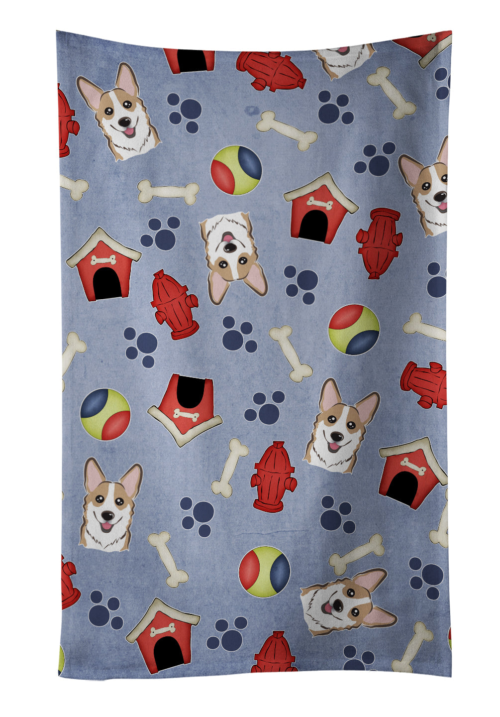 Dog House Collection Sable Corgi Kitchen Towel Velour Plush Front and Cotton Loop Back Machine Washable