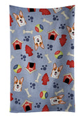 Dog House Collection Red Corgi Kitchen Towel Velour Plush Front and Cotton Loop Back Machine Washable