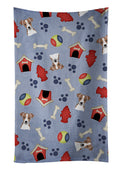 Dog House Collection Jack Russell Terrier Kitchen Towel Velour Plush Front and Cotton Loop Back Machine Washable