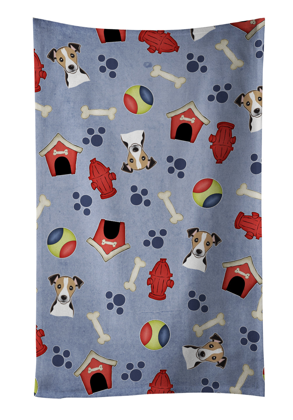 Dog House Collection Jack Russell Terrier Kitchen Towel Velour Plush Front and Cotton Loop Back Machine Washable