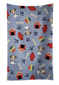 Dog House Collection Jack Russell Terrier Kitchen Towel Velour Plush Front and Cotton Loop Back Machine Washable