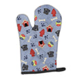 Dog House Collection Black Pug Oven Mitt Heat Resistant Thick Oven Mitt for Hot Pans and Oven, Kitchen Mitt Protect Hands, Cooking Baking Glove