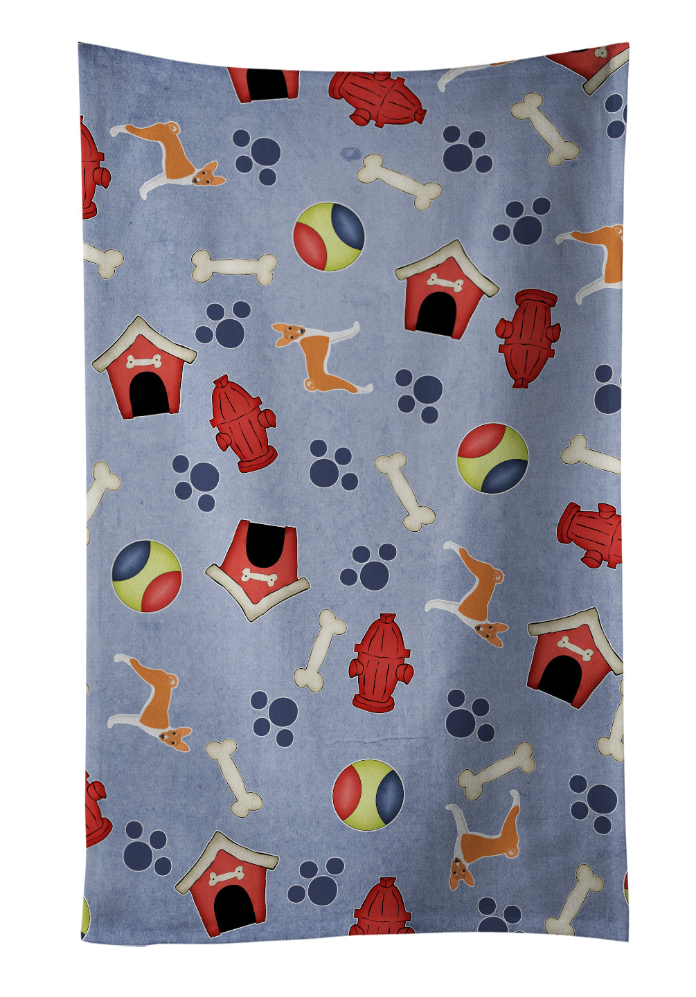 Dog House Collection Basenji Kitchen Towel Velour Plush Front and Cotton Loop Back Machine Washable