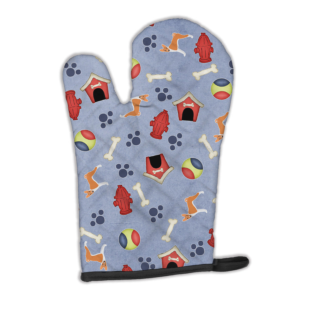 Dog House Collection Basenji Oven Mitt Heat Resistant Thick Oven Mitt for Hot Pans and Oven, Kitchen Mitt Protect Hands, Cooking Baking Glove