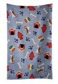 Dog House Collection Basset Hound Kitchen Towel Velour Plush Front and Cotton Loop Back Machine Washable