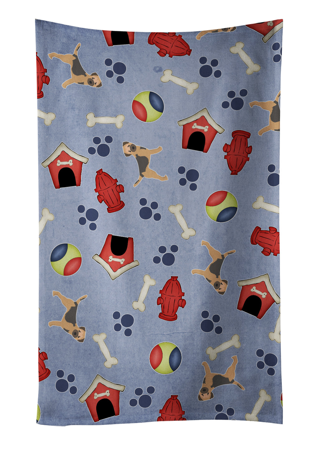 Dog House Collection Border Terrier Kitchen Towel Velour Plush Front and Cotton Loop Back Machine Washable