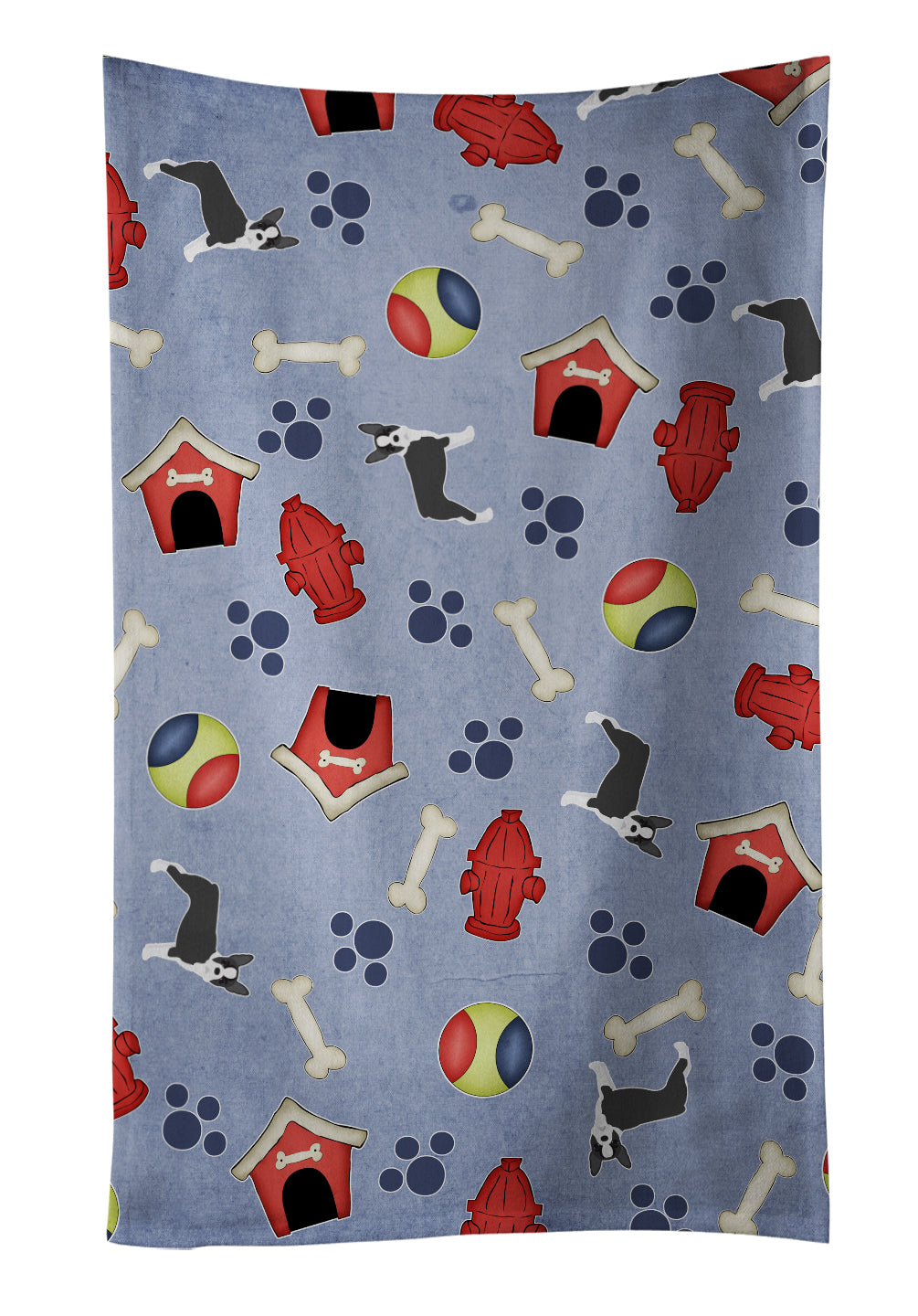 Dog House Collection Boston Terrier Kitchen Towel Velour Plush Front and Cotton Loop Back Machine Washable