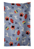 Dog House Collection Bull Terrier Kitchen Towel Velour Plush Front and Cotton Loop Back Machine Washable