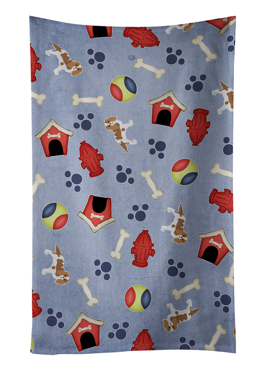Dog House Collection Cavalier King Charles Spaniel Blenheim Kitchen Towel Velour Plush Front and Cotton Loop Back Machine Washable