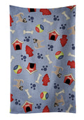 Dog House Collection Longhair Black  Tan Chihuahua Kitchen Towel Velour Plush Front and Cotton Loop Back Machine Washable