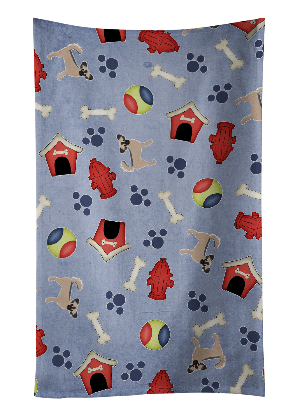 Dog House Collection Longhair Black  Tan Chihuahua #2 Kitchen Towel Velour Plush Front and Cotton Loop Back Machine Washable