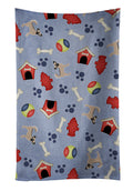 Dog House Collection Longhair Black  Tan Chihuahua #2 Kitchen Towel Velour Plush Front and Cotton Loop Back Machine Washable