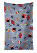 Dog House Collection Longhair Tan Chihuahua Kitchen Towel Velour Plush Front and Cotton Loop Back Machine Washable
