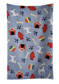Dog House Collection White Chihuahua Kitchen Towel Velour Plush Front and Cotton Loop Back Machine Washable