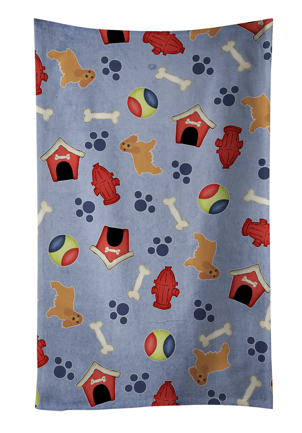 Dog House Collection Cocker Spaniel Kitchen Towel Velour Plush Front and Cotton Loop Back Machine Washable