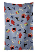 Dog House Collection Doberman Pinscher Kitchen Towel Velour Plush Front and Cotton Loop Back Machine Washable