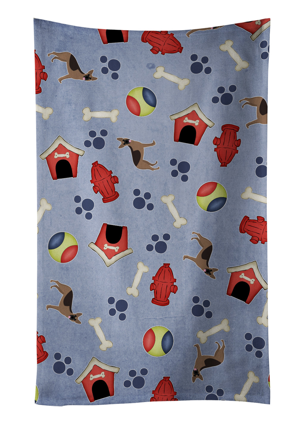 Dog House Collection German Shepherd Kitchen Towel Velour Plush Front and Cotton Loop Back Machine Washable