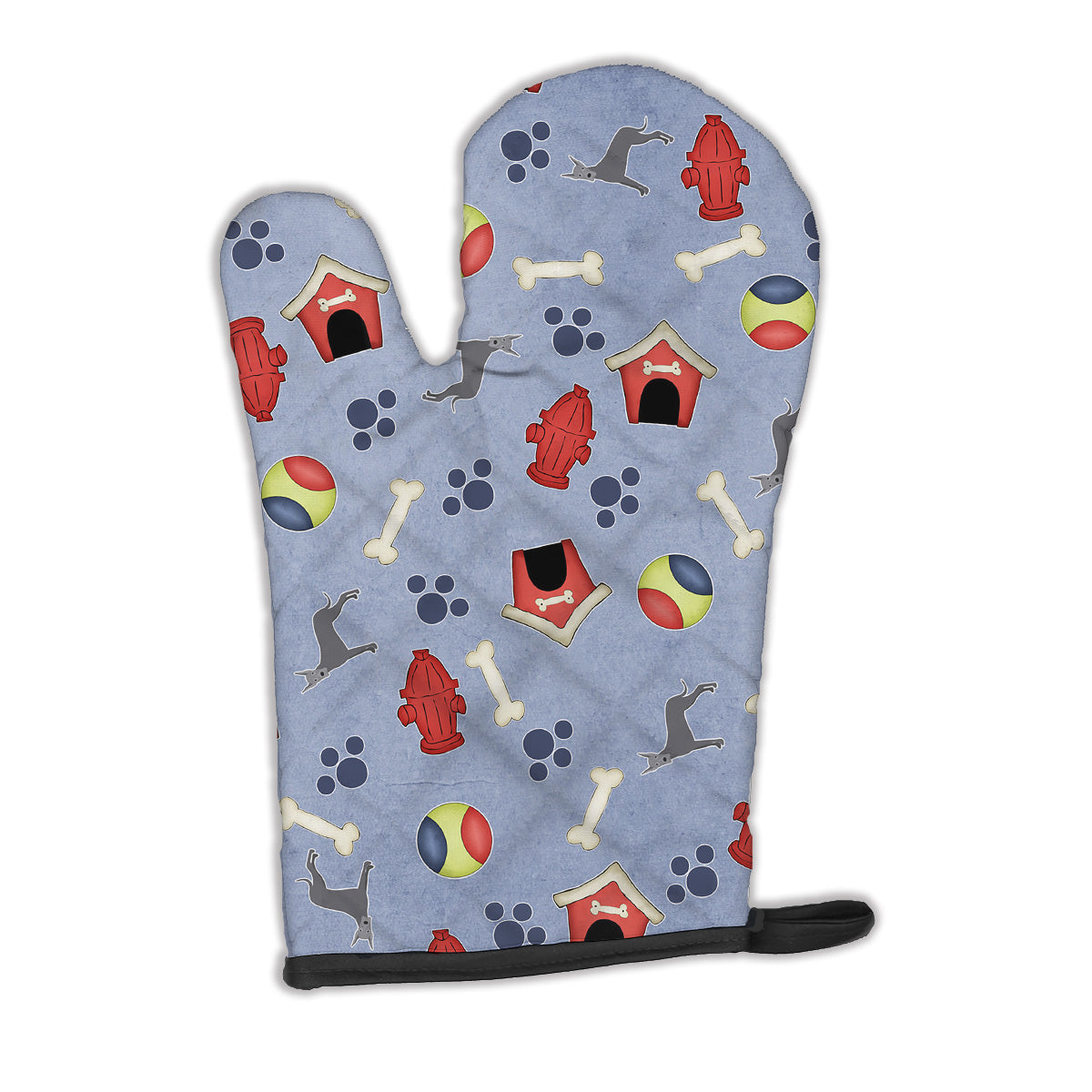 Dog House Collection Blue Cropped Great Dane Oven Mitt Heat Resistant Thick Oven Mitt for Hot Pans and Oven, Kitchen Mitt Protect Hands, Cooking Baking Glove