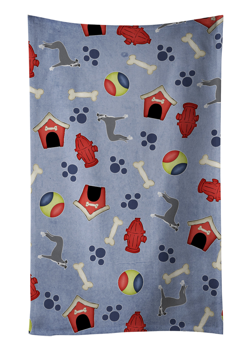 Dog House Collection Italian Greyhound Kitchen Towel Velour Plush Front and Cotton Loop Back Machine Washable