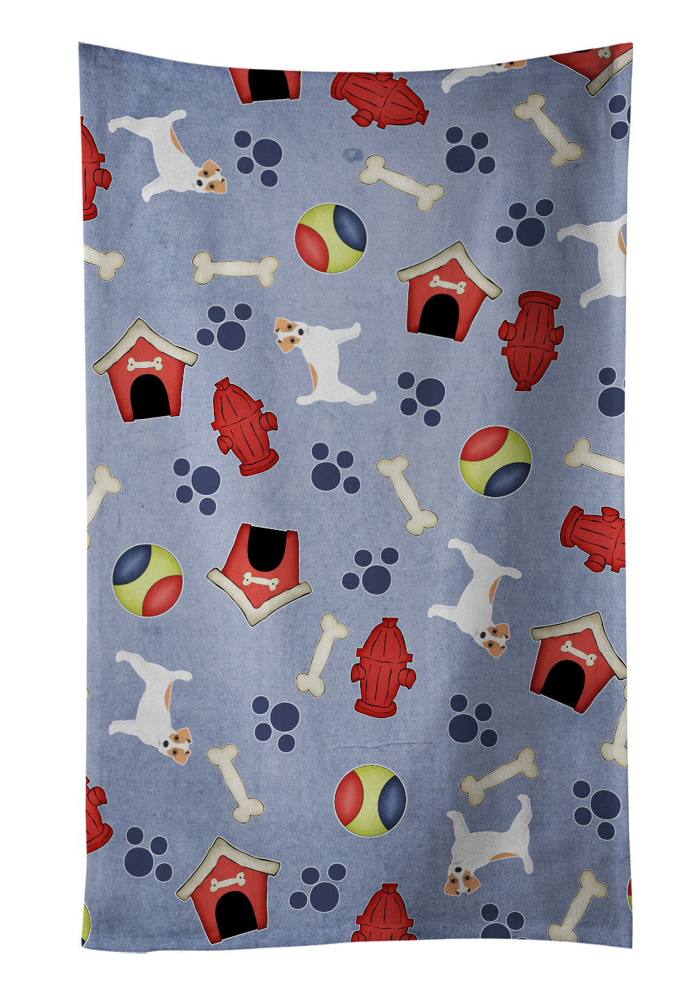 Dog House Collection Jack Russell Terrier Kitchen Towel Velour Plush Front and Cotton Loop Back Machine Washable