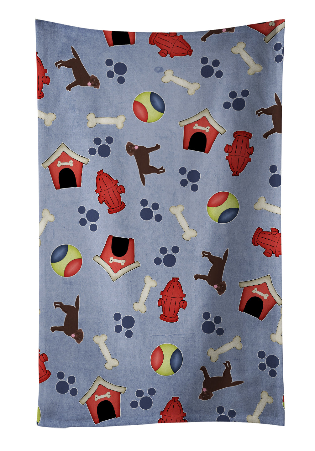 Dog House Collection Chocolate Labrador Retriever Kitchen Towel Velour Plush Front and Cotton Loop Back Machine Washable