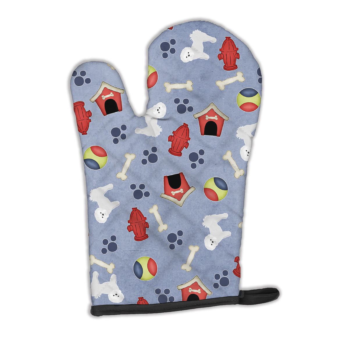 Dog House Collection Maltese Oven Mitt Heat Resistant Thick Oven Mitt for Hot Pans and Oven, Kitchen Mitt Protect Hands, Cooking Baking Glove