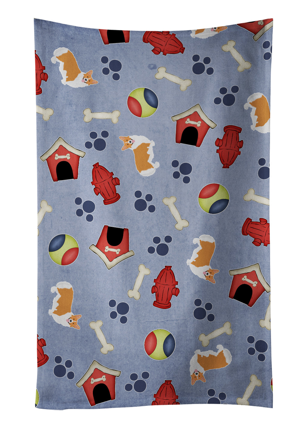Dog House Collection Pembroke Corgi Kitchen Towel Velour Plush Front and Cotton Loop Back Machine Washable