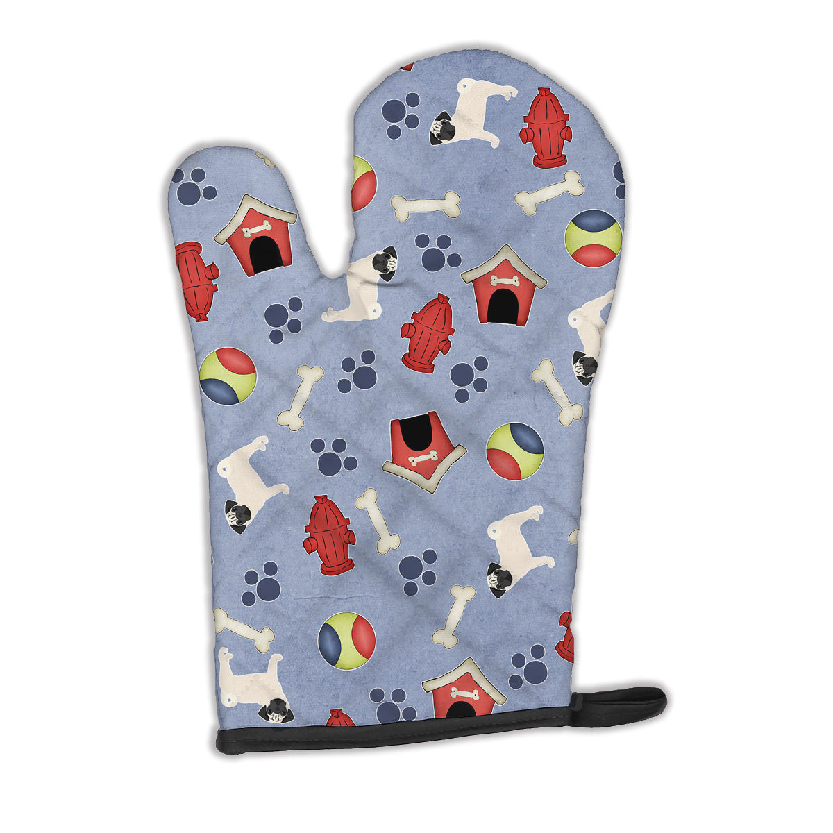 Dog House Collection Pug Oven Mitt Heat Resistant Thick Oven Mitt for Hot Pans and Oven, Kitchen Mitt Protect Hands, Cooking Baking Glove