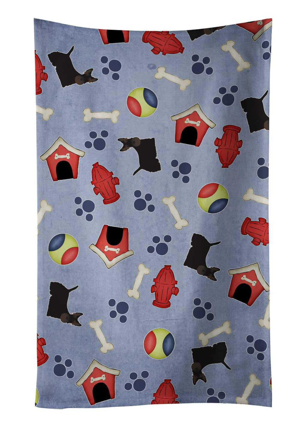 Dog House Collection Scottish Terrier Kitchen Towel Velour Plush Front and Cotton Loop Back Machine Washable