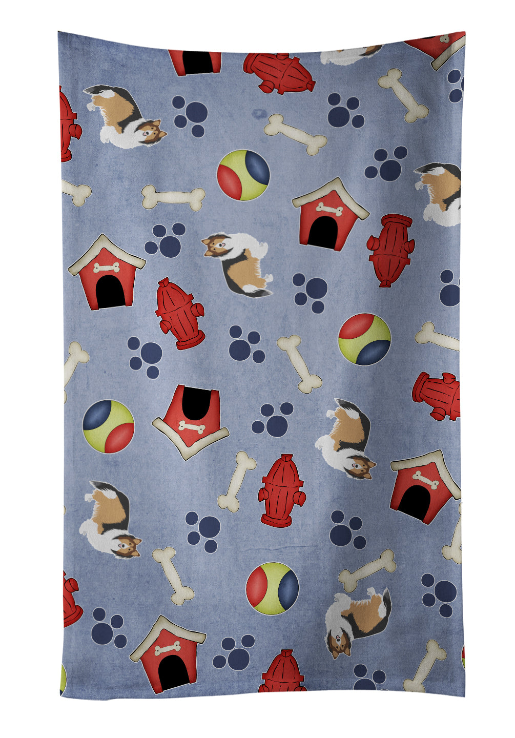Dog House Collection Sheltie Shetland Sheepdog Kitchen Towel Velour Plush Front and Cotton Loop Back Machine Washable
