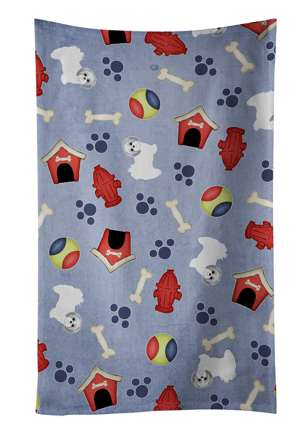 Dog House Collection Shih Tzu Kitchen Towel Velour Plush Front and Cotton Loop Back Machine Washable