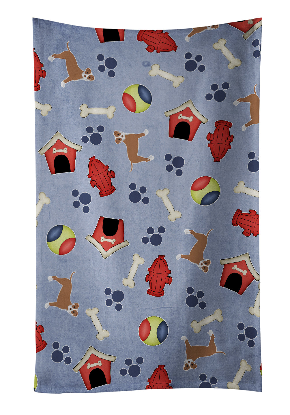 Dog House Collection Staffordshire Bull Terrier Kitchen Towel Velour Plush Front and Cotton Loop Back Machine Washable