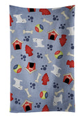 Dog House Collection West Highland White Terrier Kitchen Towel Velour Plush Front and Cotton Loop Back Machine Washable