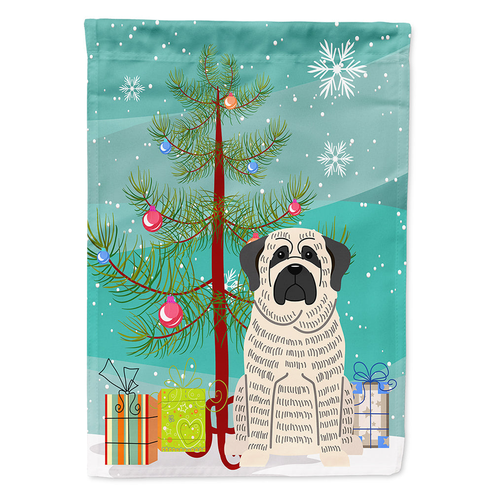 Merry Christmas Tree Mastiff Brindle White House Flag 28x40 Porch Sleeve Pole Decorative Outside Yard Banner Artwork Wall Hanging, Polyester
