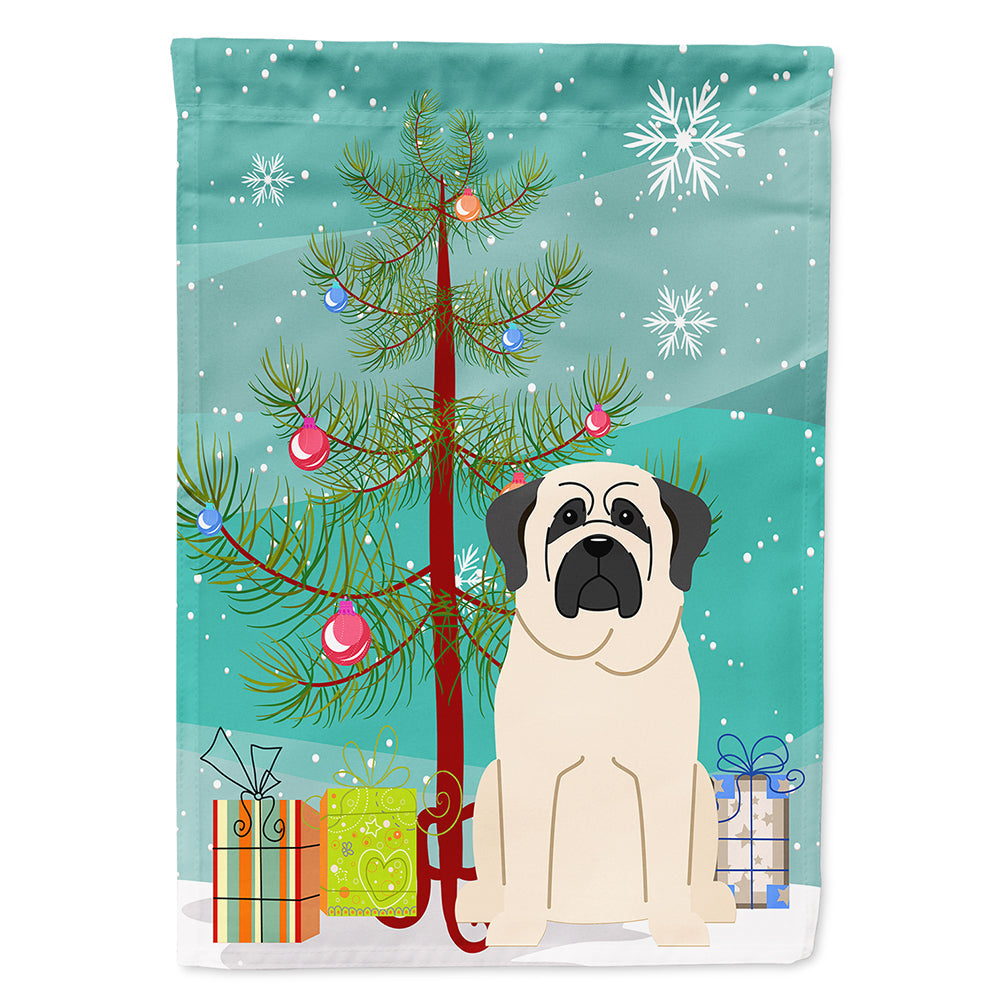 Merry Christmas Tree Mastiff White House Flag 28x40 Porch Sleeve Pole Decorative Outside Yard Banner Artwork Wall Hanging, Polyester