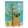 Merry Christmas Tree Mastiff House Flag 28x40 Porch Sleeve Pole Decorative Outside Yard Banner Artwork Wall Hanging, Polyester