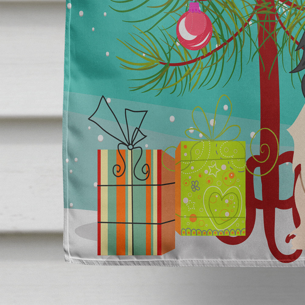 Merry Christmas Tree Lowchen House Flag 28x40 Porch Sleeve Pole Decorative Outside Yard Banner Artwork Wall Hanging, Polyester