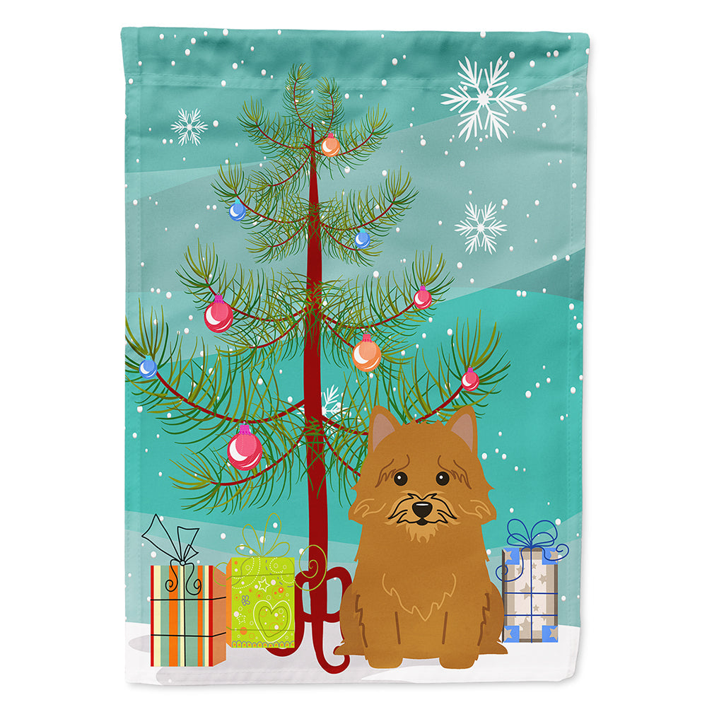 Merry Christmas Tree Norwich Terrier House Flag 28x40 Porch Sleeve Pole Decorative Outside Yard Banner Artwork Wall Hanging, Polyester