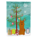 Merry Christmas Tree Karelian Bear Dog House Flag 28x40 Porch Sleeve Pole Decorative Outside Yard Banner Artwork Wall Hanging, Polyester