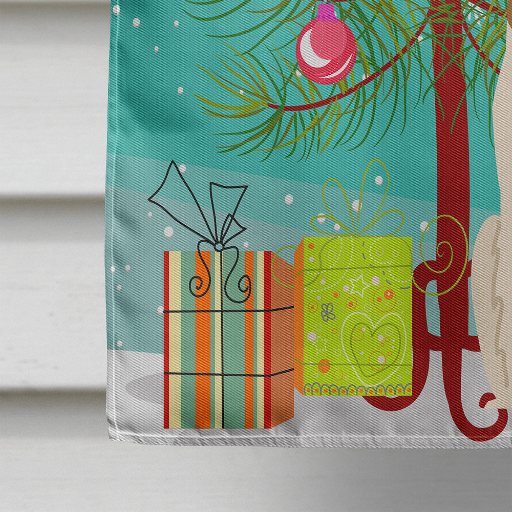 Merry Christmas Tree Borzoi House Flag 28x40 Porch Sleeve Pole Decorative Outside Yard Banner Artwork Wall Hanging, Polyester
