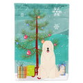 Merry Christmas Tree South Russian Sheepdog House Flag 28x40 Porch Sleeve Pole Decorative Outside Yard Banner Artwork Wall Hanging, Polyester